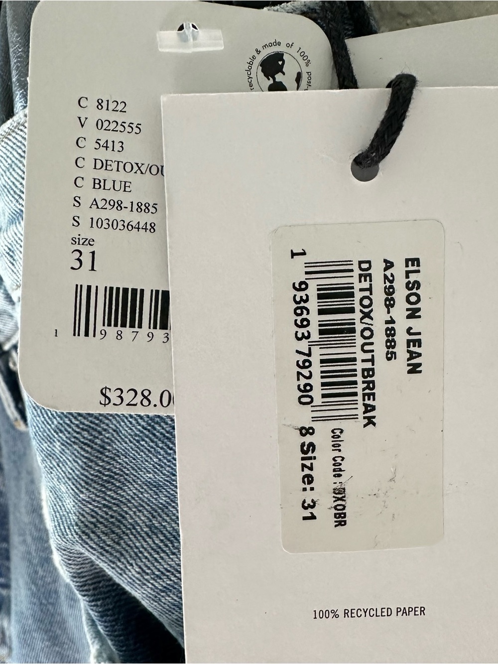 Agolde Elson High Rise Loose Jeans in Detox & Outbreak SZ 31 NWT - Picture 5 of 8